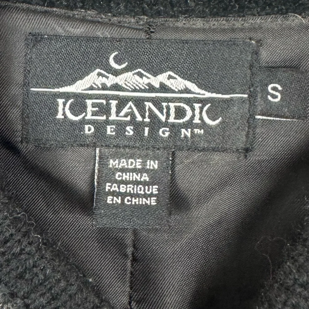 Icelandic Design floral embroidered wool blend zip-front vest S - Picture 4 of 7